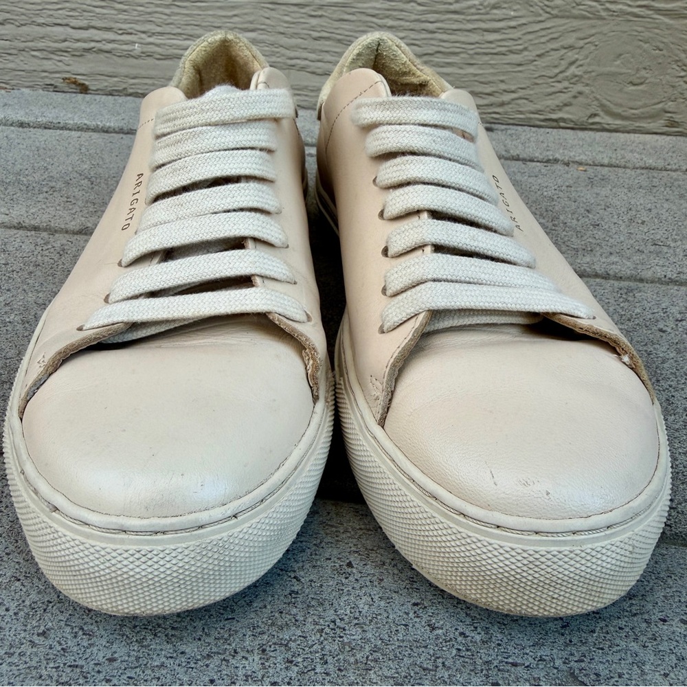 Axel Arigato Nude Low Top Leather Sneakers Women 37 Laces 98163 Flat Portugal - Picture 8 of 13